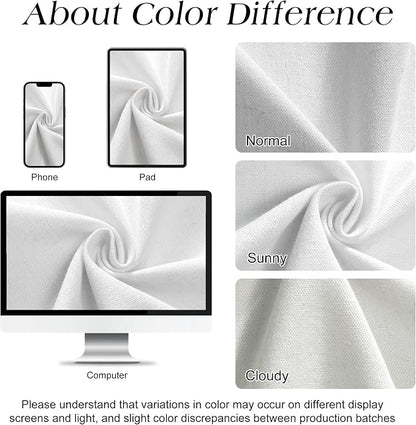 Stall Shower Curtain, 36 Inches Linen Cloth Textured Fabric Shower Curtain Set with Hooks, Narrow Hotel Luxury Elegant Ultra Thick Bath Curtains for Bathroom, W36 xH72, White