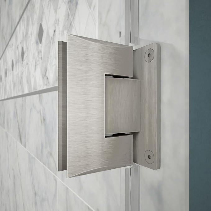DreamLine Unidoor 25 in. W x 72 in. H Frameless Hinged Shower Door in Brushed Nickel, SHDR-20257210F-04