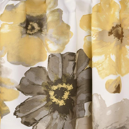 Lush Decor Leah Room Darkening Window Curtain Valance, 18 inch x 52 inch, Yellow/Gray