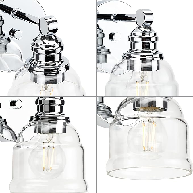 Progress Lighting Ambrose Collection 5 in. 1-Light Polished Chrome Clear Glass New Traditional Bath Vanity Light