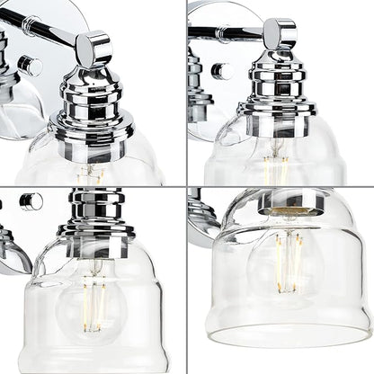 Progress Lighting Ambrose Collection 5 in. 1-Light Polished Chrome Clear Glass New Traditional Bath Vanity Light
