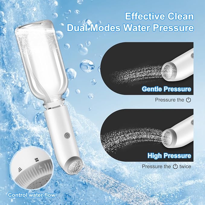 Portable Travel Bidet with Water Absorbing Ball, 360° Full Usage Electric Handheld Bidet Sprayer, Rechargeable USB-C, Dual Modes Feminine Washer for Postpartum Care, Camping & Personal Hygiene