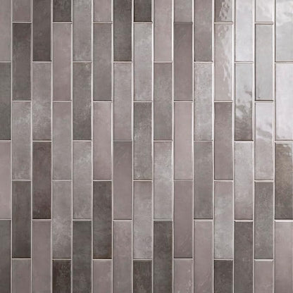 M S International Renzo Storm Glossy Ceramic Subway Tile for Bathroom, Kitchen Backsplash, Accent Wall, and Shower - Sample