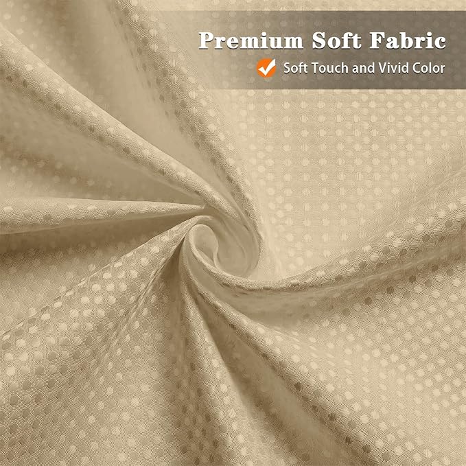 Shower Curtain Set, for Bathroom Decor 72" x 72", Modern Beige | Beige Waffle Textured Solid Waffle Textured Cloth Waterproof Matching Window Shower Curtain 36 x 30 Inches