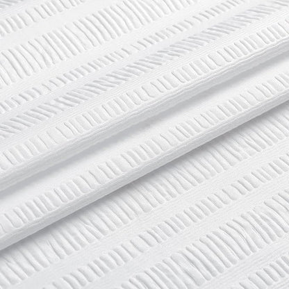 Aiyufeng Moga White Long Fabric Shower Curtain 72x78 inches Long, Hotel Quality, Washable, Water Repellent, White Spa Bathroom Curtains with 12 Button Holes, 72x78