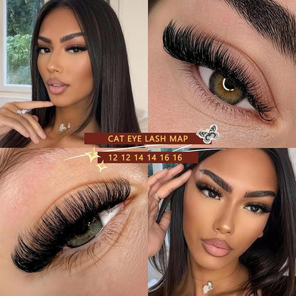 QUEWEL Lash Clusters 320Pcs 30D+40D C Curl Lash Cluster Eyelash Extensions | Cluster Lashes Mix9-16mm Individual Eyelashes Clusters Wispy Lash Clusters Thin Band Soft to Use at Home(30D+40D C Mix9-16)