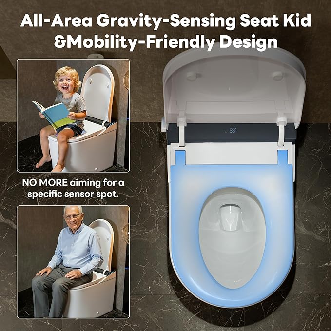 CANEST Smart Toilet with Ultra-Micro Bubble Wash, Foam Dispenser(FC-002PRO) | 0.1s Instant Warm Water, 1000g MAP Flush, Full-Area Seat Sensor, Auto Temp Control, Auto Open/Close,Foot Sensor,Deodorization