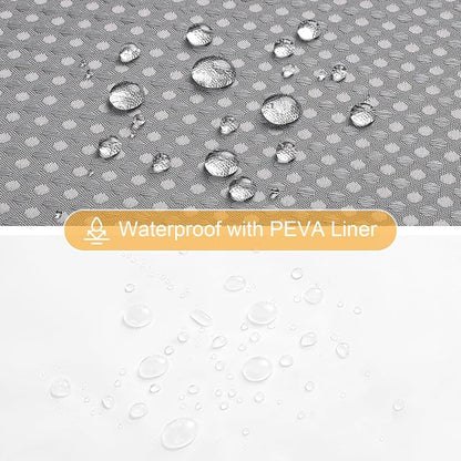 3 in 1 Grey Shower Curtain with PEVA Liner, 12 Hooks, 72x72 | Luxury Weighted Fabric Shower Curtain Set, 12 Stainless Steel Double-Sided Hooks, Water Repellent, Bathroom Decor