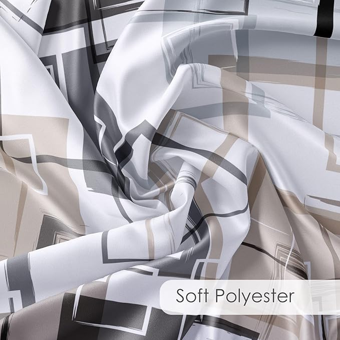 Black and Tan Geometric Shower Curtain with Hooks, Grey and White Abstract Striped on White Fabric Shower Curtain for Bathroom Decor Modern Minimalist Shower Curtain Set,72L X 60W inches