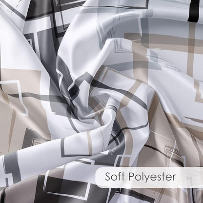 Black and Tan Geometric Shower Curtain with Hooks, Grey and White Abstract Striped on White Fabric Shower Curtain for Bathroom Decor Modern Minimalist Shower Curtain Set,72L X 60W inches