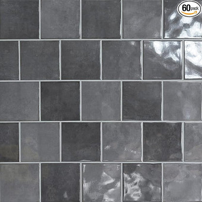 MSI Renzo Storm 5 in. x 5 in. Glossy Ceramic Square Wall Tile for Bathroom, Kitchen Backsplash, Accent Wall, and Shower