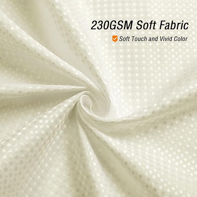 Extra Long 230GSM Ivory Shower Curtain, 72 x 84 | 230GSM Tall Fabric Shower Curtain for Bathroom, Water Repellent, Machine Washable