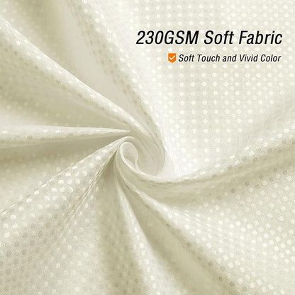 Extra Long 230GSM Ivory Shower Curtain, 72 x 84 | 230GSM Tall Fabric Shower Curtain for Bathroom, Water Repellent, Machine Washable