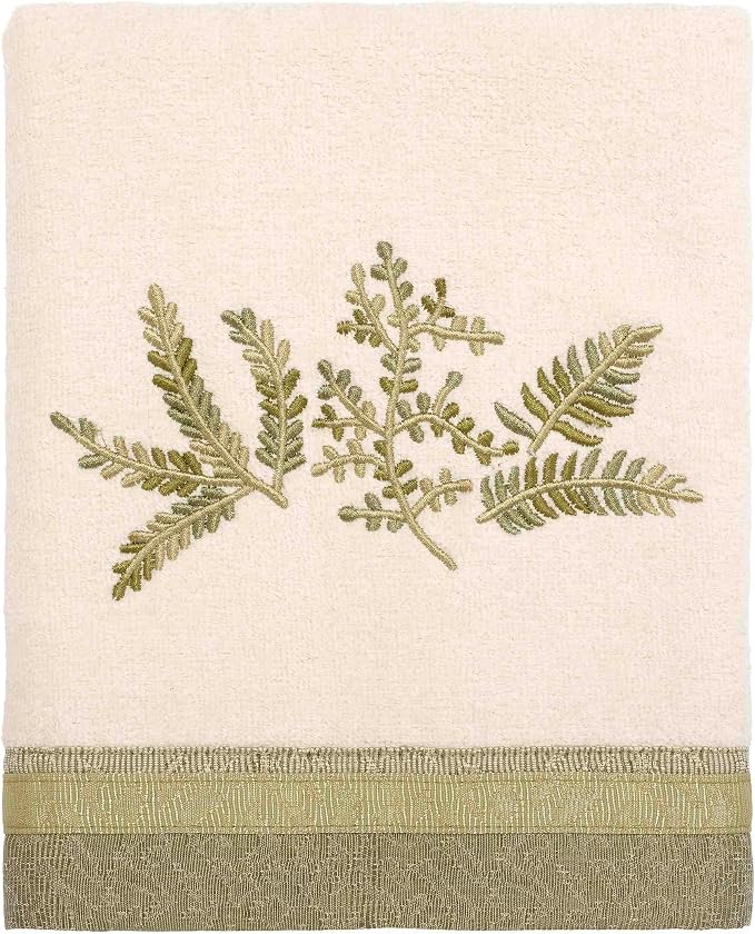 Avanti Linens - Bathroom Towel Set, 100% Soft and Absorbent Cotton Hand, Fingertip & Bath Towel, Nature-Inspired Home Decor, Set of 3 (Greenwood)