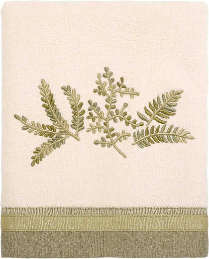Avanti Linens - Bathroom Towel Set, 100% Soft and Absorbent Cotton Hand, Fingertip & Bath Towel, Nature-Inspired Home Decor, Set of 3 (Greenwood)