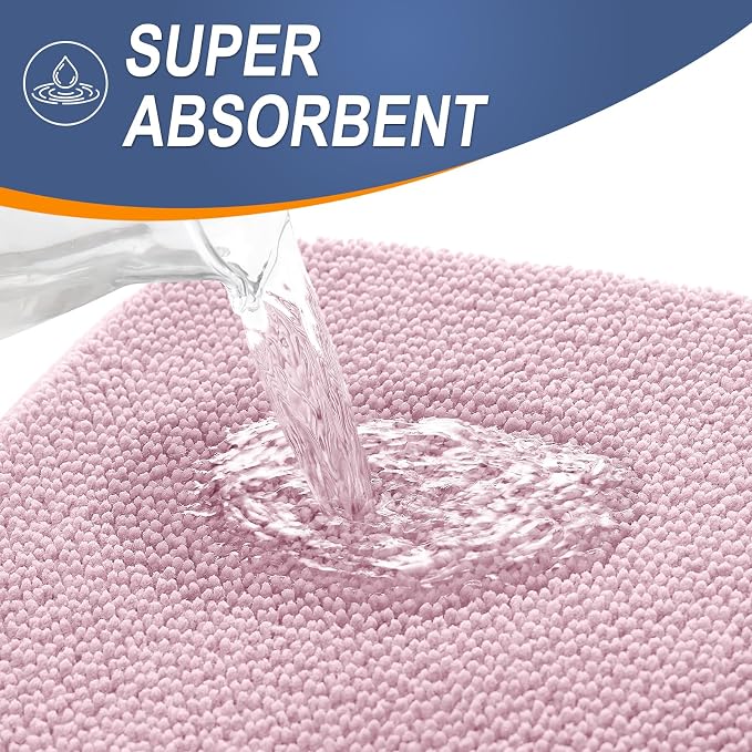 OLANLY Memory Foam Bathroom Runner Rugs 47x17, Long Bath Mats, Dusty Rose | Soft Quick Dry Bath Rugs, Non-Slip, Absorbent Machine Washable Mat for Bathroom Floor, Tub and Shower, Home Decor Accessories