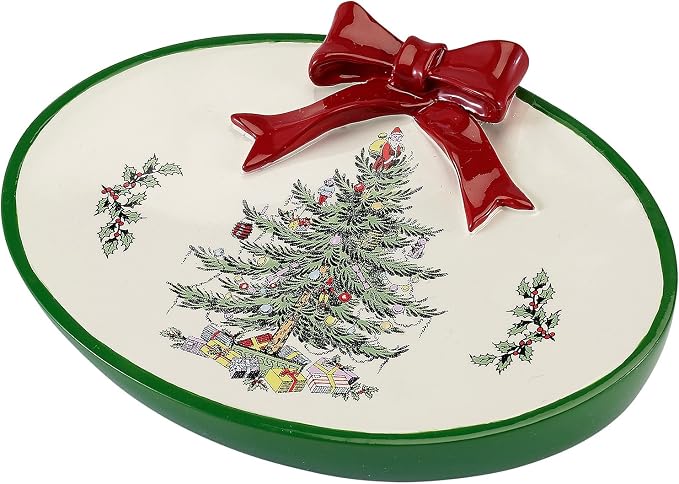 Spode - Soap Dish, Guest Bathroom Essentials, Holiday Bath Decor (Spode Christmas Tree Collection)