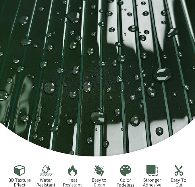 10-Sheet Upgraded Thick Peel and Stick Kitchen Backsplash Tiles | Waterproof Premium Self-Adhesive Wall Tile Stick on Backsplash for Kitchen,Bathroom and Fireplace(Green,12"×12")