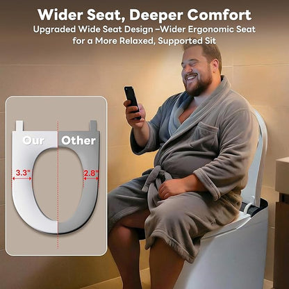 CANEST Smart Toilet with Bidet Built in, Foam Dispenser, Auto Temp Control Wide Heated Seat&0.1s Instant Water, Full-Area Seat Sensor, Auto Open/Close, Foot Sensor, Auto Deodorization, Remote(FC-002)