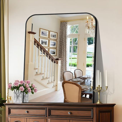 COFENY Bathroom Mirror, 30x36 inch Black Rectangle Wall Mounted Mirror with Thin Frame, Bathroom Vanity Mirrors for Over Sink, Entryway, Living Room, Bedroom