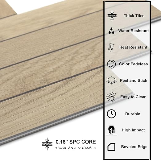 12-Pack Peel and Stick Floor Tile, 10.8" x 9.3" Herringbone SPC Self-Adhesive Luxury Vinyl Flooring, Wood-Look Groutable Backsplash Tile for Kitchen Bathroom, Warm Oak, Covers 8.4 Sq. Ft.