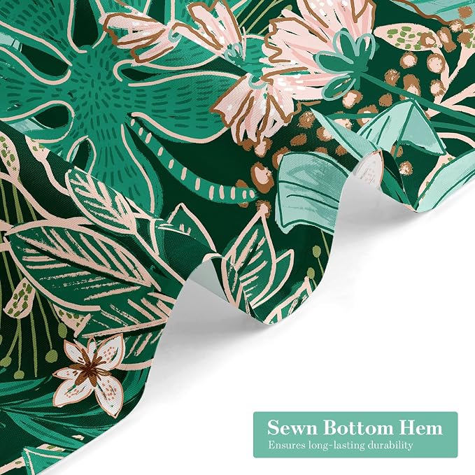 Boho Floral Shower Curtain, Dark Emerald Botanical Fabric Curtain, 72 x 84 | Boho floral, vintage botanical, dark floral, rustic farmhouse, colorful flowers, fabric shower curtain