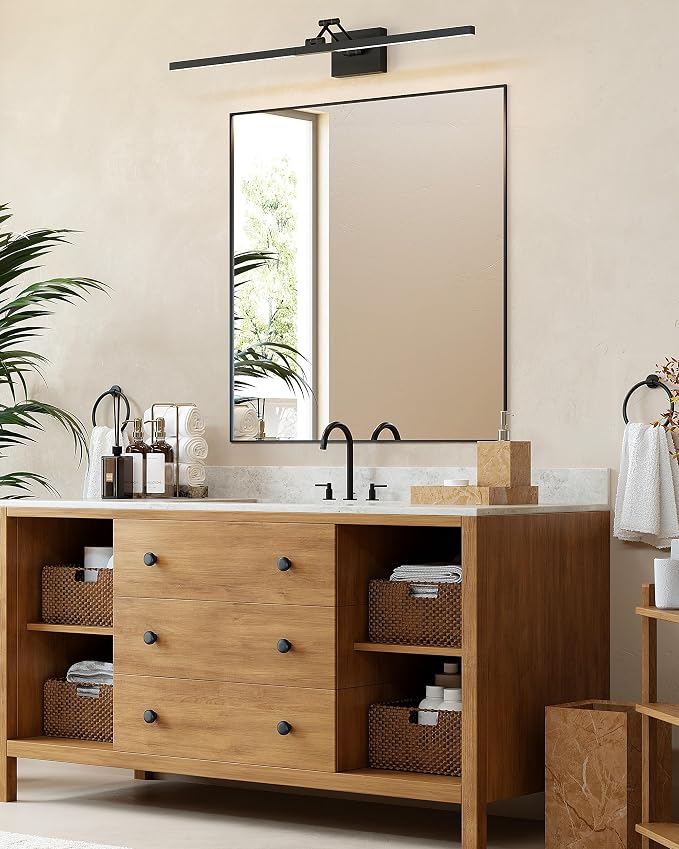 VONLUCE 36" LED Bathroom Vanity Light, 3CCT Modern LED Vanity Lights with 360° Rotatable Head & Swing Arm, 15.4W Bathroom Light Fixture Over Mirror, LED Lights for Bathroom Bedroom, Matte Black | 3CCT, Flicker-free, 360° Rotatable Head & Swing Arm, IP4...