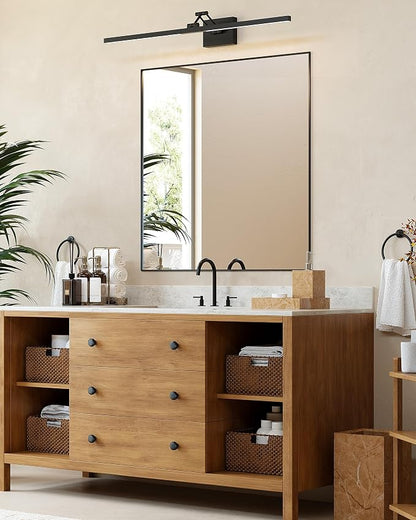 VONLUCE 36" LED Bathroom Vanity Light, 3CCT Modern LED Vanity Lights with 360° Rotatable Head & Swing Arm, 15.4W Bathroom Light Fixture Over Mirror, LED Lights for Bathroom Bedroom, Matte Black | 3CCT, Flicker-free, 360° Rotatable Head & Swing Arm, IP4...