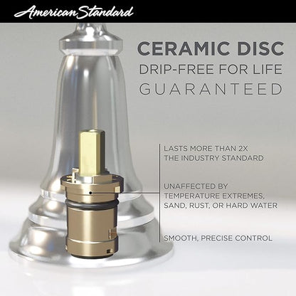 American Standard 7018201.243 Edgemere 4-Inch Centerset 2-Handle Bathroom Faucet, Brass, Matte Black
