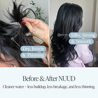 NUUD Filtered Shower Head | Removes Chlorine for Healthier Hair & Skin | Removes Chlorine, Heavy Metals & Contaminants for a Healthier Scalp, Skin & Hair | High Pressure Shower Head Filter - Black