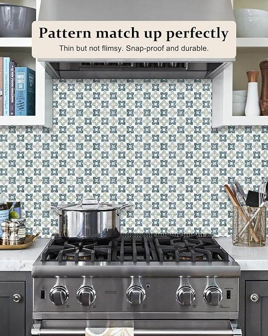 Peel and Stick Floor Tile, Waterproof Vinyl Flooring, Snap-Proof DIY Flooring Tiles for Bathroom, Kitchen, Fireplace, Wall, Backsplash, Home Decor, No Residue, 20 Tiles-7.87" Thin Ver, Aqua