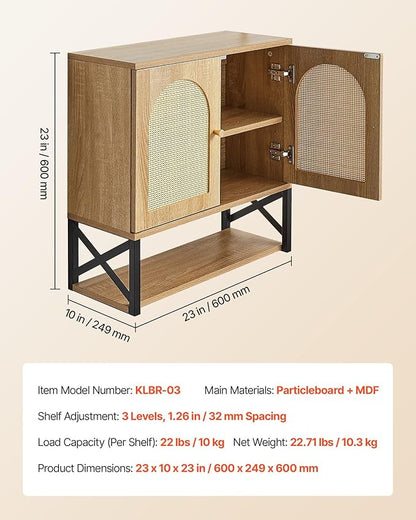 VEVOR Bathroom Wall Cabinet, 23" W x 24" H with 2 Doors and Adjustable Shelf, Over The Toilet Storage Medicine Cabinet Wall Mounted, Hanging Organizer with Shelves & Open Partition