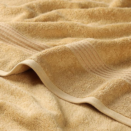 Superior Egyptian Cotton Bath Towel Set, Home Bathroom Towels, Master, Guest Bath, Decor Essentials, Quick Dry, Absorbent, Large Body Towels, Spa, Hotel, Resort, Adult, Kids, Set of 2, Gold