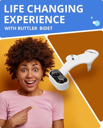 CLEAR REAR Bidet Attachment for Toilet Seat - Non-Electric with Self Cleaning Dual Nozzles, Leak Proof Connectors, Adjustable Water Spray, Rear & Feminine Wash - Hygienic Bathroom Upgrades