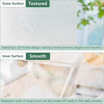 Seenus EVA Shower Curtain Liner 3D Silk Frosted with 3 Extra-Large Magnets, Bpa-Free Waterproof Shower Curtain Liner Odorless, 72 x 72 inch Lightweight Bathroom Curtain Translucent for Privacy