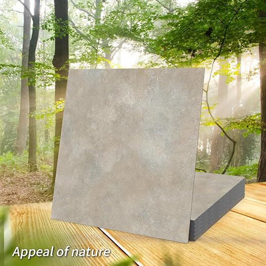 Art3d 30-Pack Peel and Stick Vinyl Floor Tiles, 12 x 12 in, Slate | Anti-Slip, Waterproof, Stain-Resistant, Simple to Clean, Durable, Premium Vinyl, Ideal for Kitchen, Dining Room, Bedrooms