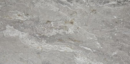 Daltile Perpetuo 12" X 24" Porcelain Marble Look Floor Tile in Polished Eternal Grey (9 pieces per carton) (17.01 sqft per carton)