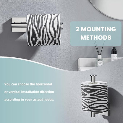 Suyar Bathroom Accessories Set Polished Chrome, Bathroom Hardware Set | Include Robe Hook, Toilet Paper Holder, Hand Towel Holder, Towel Bar, SUS304 Stainless Steel, Wall Mounted
