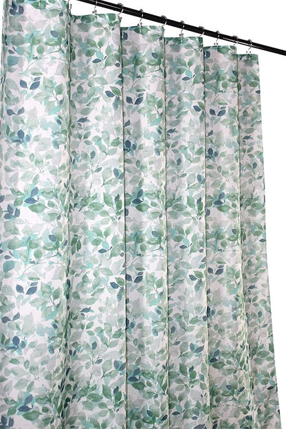 Serafina Home Hotel Quality Fabric Bathroom Shower Curtain: Lush Nature Leaf - Sage Green Grey Teal (Lush Nature, 72 x 70 inches)