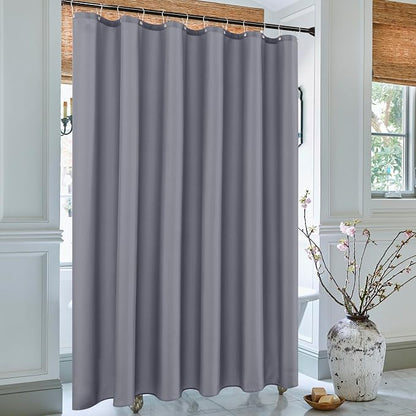 Fabric Shower Curtain Liner 72x72 Inch-Dark Grey Standard Shower Liners | Hotel Quality Water Resistant Shower Liners for Bathroom-Machine Washable Cloth Polyester Bath Curtain-Rental Apartment Home