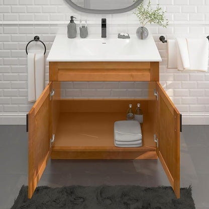 36” Maple Shaker Bathroom Vanity Base – Ready-to-Assemble Sink Cabinet, Freestanding Bathroom Vanity Base Only, No Top or Sink