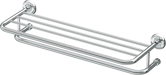 Gatco 5376 Designer II Bathroom Spa Towel Rack, 24", Chrome | Wall Mounted Stainless Steel 26.50" W X 5.68" H X 10" D Towel Holder Rack with Towel Bar for Bathroom