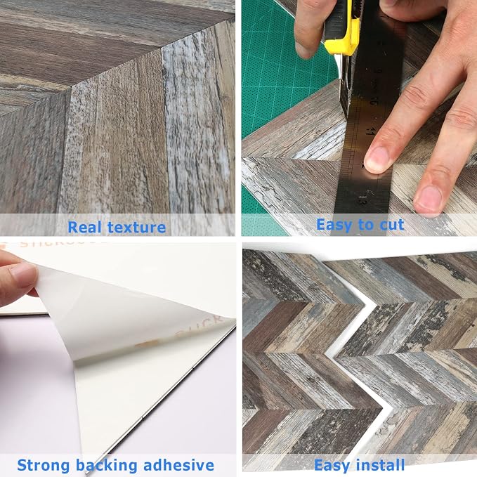 STICKGOO Herringbone Tile Peel and Stick Backsplash for Kitchen&Bathroom