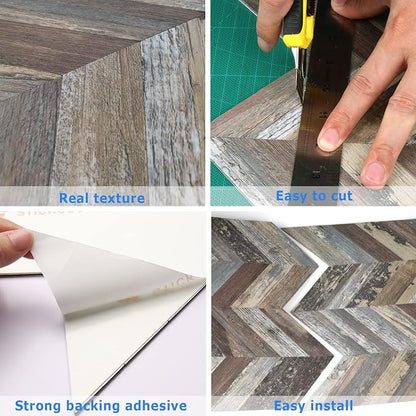 STICKGOO Herringbone Tile Peel and Stick Backsplash for Kitchen&Bathroom