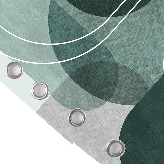 Green Shower Curtain Abstract Boho Mid Century Arch,Morden Minimalist Geometry Fabric Shower Curtains Bathroom Accessories