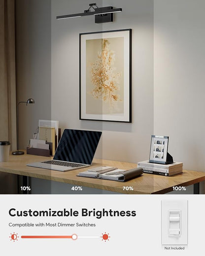 VONLUCE 24" Modern LED Bathroom Vanity Light, Matte Black | 3CCT, Flicker-free, 360° Rotatable Head & Swing Arm, IP44 waterproof Bathroom Light Fixture Over Mirror for Bathroom, Picture