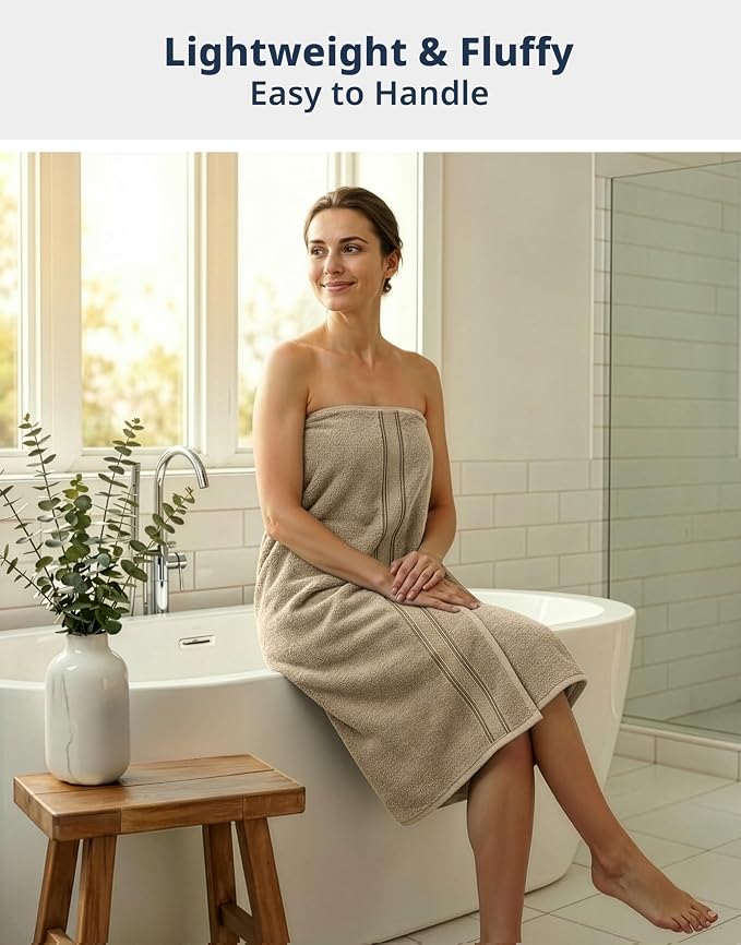 LANE LINEN 100% Cotton Large Bath Towels - Zero Twist – Designed to Last Longer Turkish Towel Sets - Soft, Quick Dry & Super Absorbent - Wrap Yourself in Cloud-Like Comfort After Every Shower - Taupe
