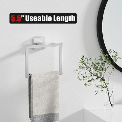 10-Pieces Brushed Nickel Bathroom Accessories Set, 23.6 Inch Bath Towel Bar Set, Stainless Steel Bathroom Hardware Set, Towel Racks for Bathroom Wall Mounted.
