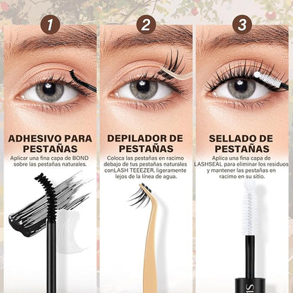 JMS&JMS Manga Lash Clusters Kit Vivid Lash Kit Anime Eyelash Kit | Invisible Band Manga Eyelash Kit with Lash Bond and Seal Lash Remover Lash Extension Kit for Beginner (Coco-8-18mix)