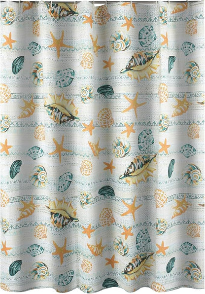 Greenland Home Fashions Fabric Sensations Shower Curtain, Stylish Bathroom Decor, Machine Washable, 72 inches x 72 inches, Kona